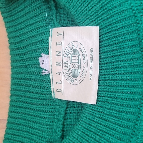 VTG Blarney woollen mills shamrock green sweater bigger kids size M - Picture 5 of 7